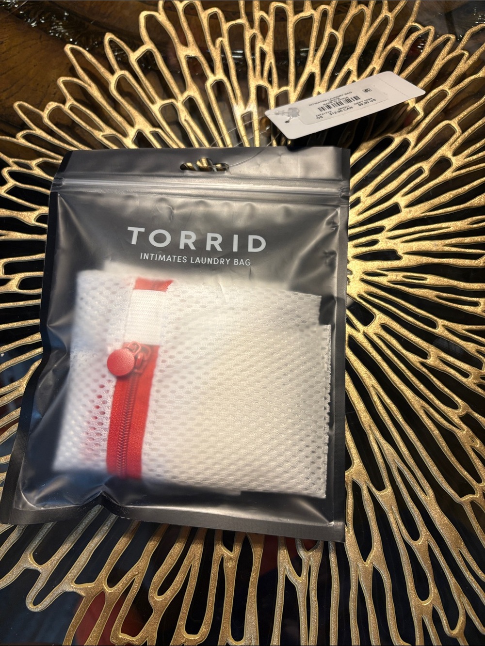 torrid White Mesh Intimates Laundry Bag with Red Zipper